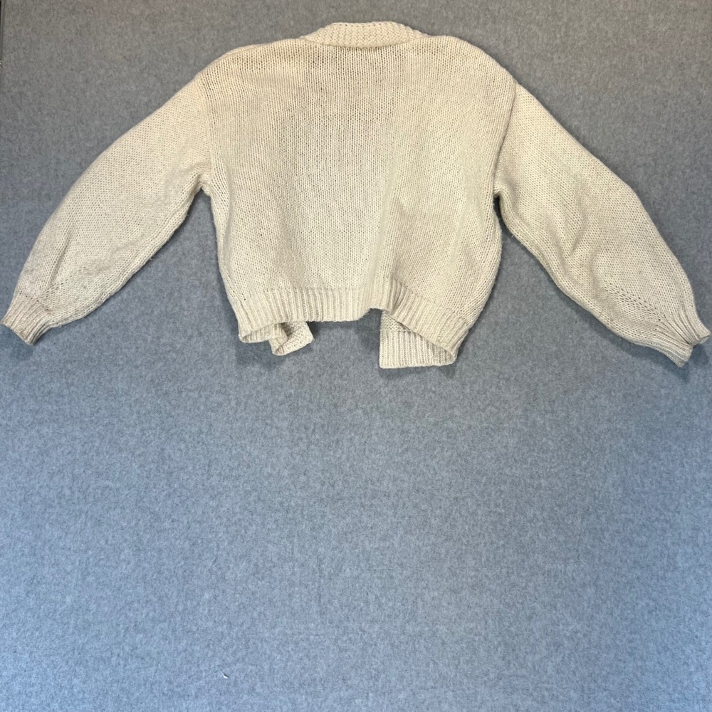 Womens Chunky Knit 3D Butterfly Embroidered Cottagecore Pastel Cardigan Small - Picture 4 of 4